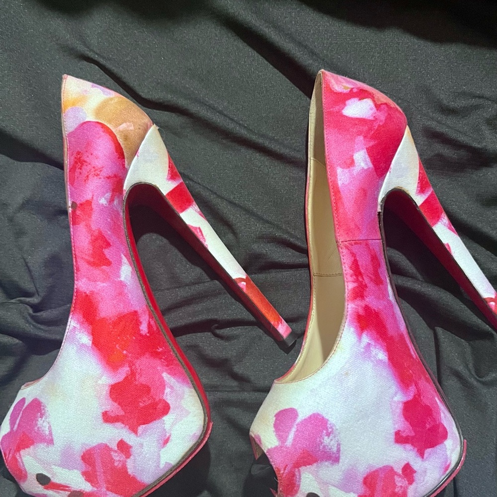 Christian Louboutin Multicolor Popi Fabric Highness Pumps Size 37